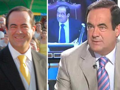 A la izquierda, José Bono en noviembre de 2006; en el centro, en julio de 2008 y, a la derecha, en septiembre del mismo año tras su injerto de pelo.