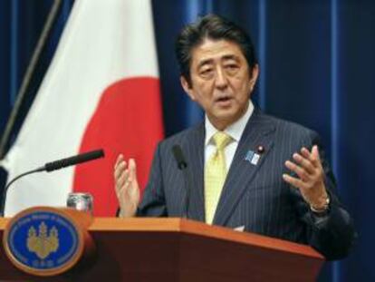 El primer ministro japonés, Shinzo Abe, en una rueda de prensa el pasado miércoles.