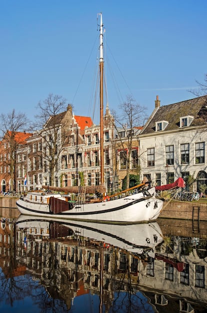 The Lange Haven canal in Schiedam.