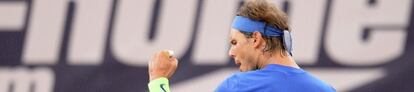 Nadal celebra un punto en el duelo ante Vesely.