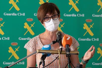 Civil Guard director María Gámez at a news conference on Tuesday in Murcia. 