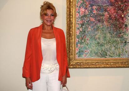 Carmen Thyssen durante la presentaci&oacute;n de la exposici&oacute;n de Girona. 