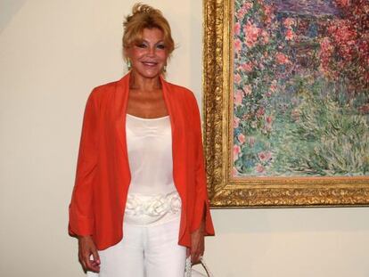 Carmen Thyssen durante la presentaci&oacute;n de la exposici&oacute;n de Girona. 