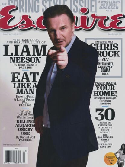 Portata de la revista 'Esquire' con Liam Neeson.