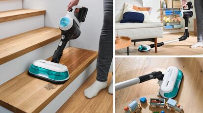 The Bosch Unlimited 7 Aqua vacuum cleaner is equipped with washable and reusable microfiber pads.