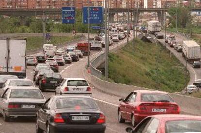 Un aspecto de la carretera de Andalucía a la salida de Madrid.