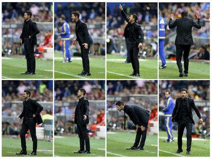 Imagenes de Simeone durante el partido