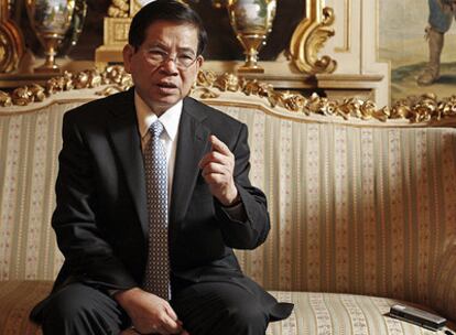 El presidente de Vietnam, Nguyen Minh Triet, hoy en el palacio del Pardo, Madrid