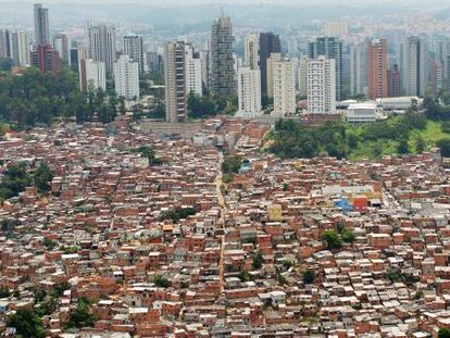 Vista a&eacute;rea de las chabolas de la favela Morumbi en S&atilde;o Paulo, Brasil.