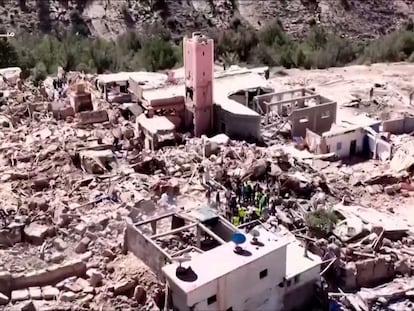 Vídeo | Una zona afectada por el terremoto a vista de dron