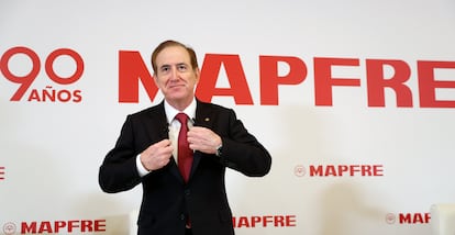 Antonio Huertas, presidente de Mapfre en la presentación de resultados del grupo.