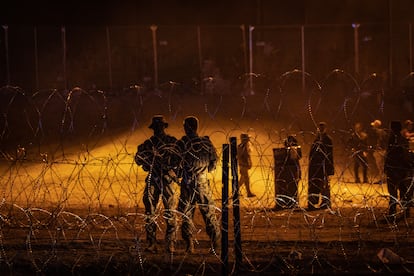 Vigilancia en la frontera de Ciudad Juárez y El Paso, en mayo de 2023.