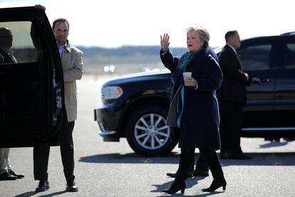 Hillary Clinton, este lunes en Manchester, New Hampshire. 