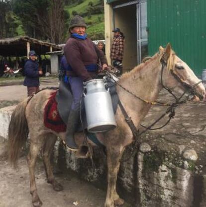 María Elsa con su caballo,