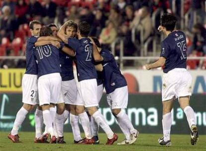 Los jugadores del Athletic de Bilbao celebran el gol del empate