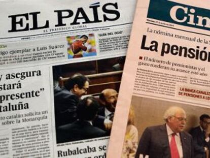 Portadas de EL PAÍS y 'Cinco Días' de este viernes.