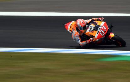 Marc Márquez, en una de las curvas de la carrera.