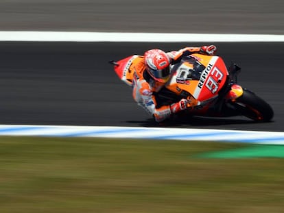 Marc Márquez, en una de las curvas de la carrera.