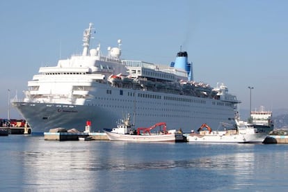 Un creuer al port de Palam&oacute;s en una imatge d&#039;arxiu.