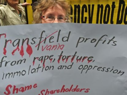 Protesta contra Transfield/Broadspectrum en Sidney.