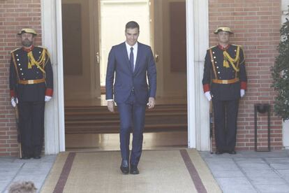 Sánchez, este jueves en Moncloa.