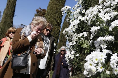 Homenaje a las víctimas del 11-M en el Bosque del Recuerdo del parque del Retiro de Madrid.