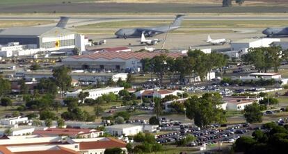 Vista a&eacute;rea de la Base de Rota (C&aacute;diz). 