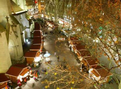 Vista aéra del mercadillo navideño de Lausana