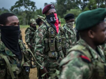 Integrantes del ELN formados en el Chocó, en 2017.