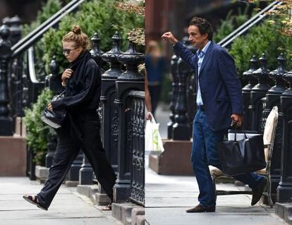 Mary Kate Olsen y Olivier Sarkozy saliendo de la nueva casa de Manhattan.
