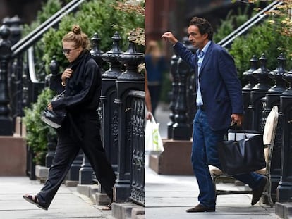 Mary Kate Olsen y Olivier Sarkozy saliendo de la nueva casa de Manhattan.