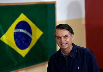 Jair Bolsonaro, el día de la votación en el primer turno