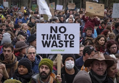 Manifestación en Bruselas en domingo contra el cambio climático. 