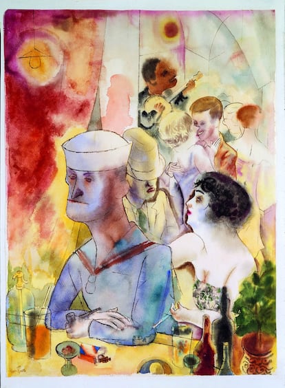 'Matrose im Nachtlokal' (1925), de George Grosz, una de las piezas expuestas.