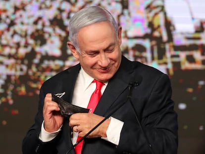 El primer ministro israelí, Benjamín Netanyahu, en Jerusalén tras las elecciones del 23 de marzo.