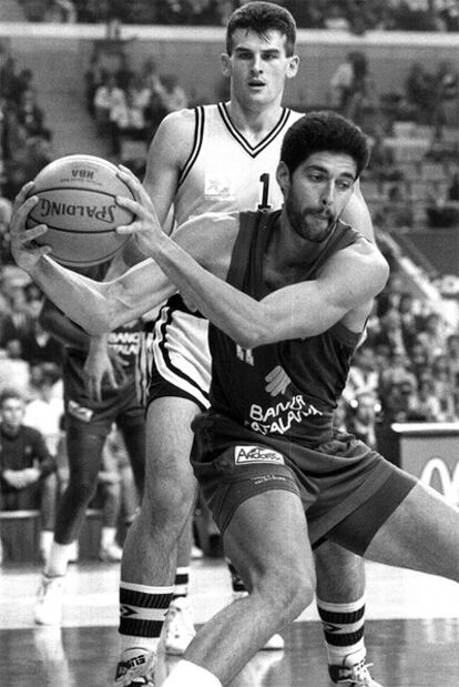 Piculín Ortiz, durante un partido con el Barça.