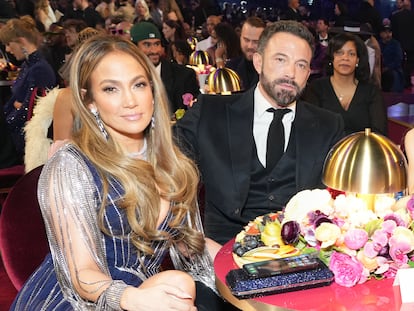 Jennifer Lopez y Ben Affleck, en los 65º Premios Grammy celebrados el domingo en Los Ángeles (California).