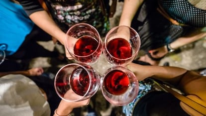 Brinde em um evento de Wine It, empresa especializada em feiras relacionadas com o mundo do vinho, no Rio de Janeiro.