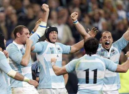 Los argentinos, eufóricos tras su triunfo.