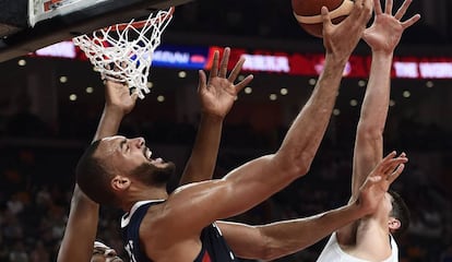 Rudy Gobert durante el partido entre EE UU y Francia de los cuartos de final del Mundial de Baloncesto de China 2019