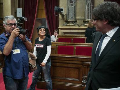 Gabriel i Puigdemont, durant un descans.