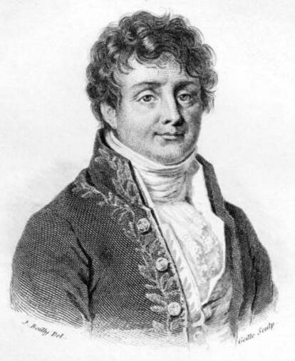 Retrato de Jean-Baptiste Joseph Fourier realizado por el pintor y dibujante franc&eacute;s Louis L&eacute;opold Boilly.