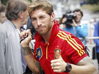 Sergio Ramos, ayer en Kiev.