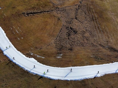 People ski on a cross-country slope in Ramsau, Austria, on Jan. 6, 2023.