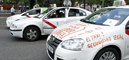 Protesta de los taxistas madrile&ntilde;os, en junio del a&ntilde;o pasado.