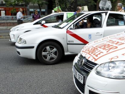 Protesta de los taxistas madrile&ntilde;os, en junio del a&ntilde;o pasado.