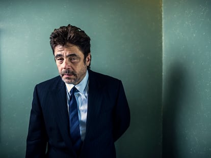 Actor Benicio del Toro poses for EL PAÍS on Friday in Madrid's Intercontinental Hotel.