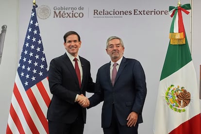 Marco Rubio y Juan Ramón de la Fuente en la Secretaría de Relaciones Exteriores.