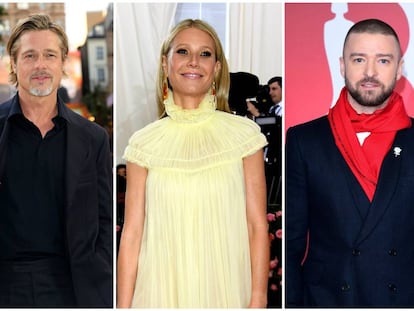 Brad Pitt, Gwyneth Paltrow y Justin Timberlake.