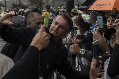 Jair Bolsonaro, durante un mitin en la ciudad de Santos.